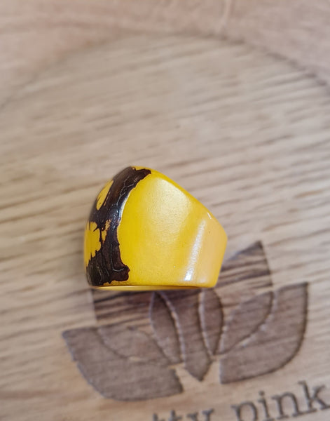 Yellow Tagua Ring - Small