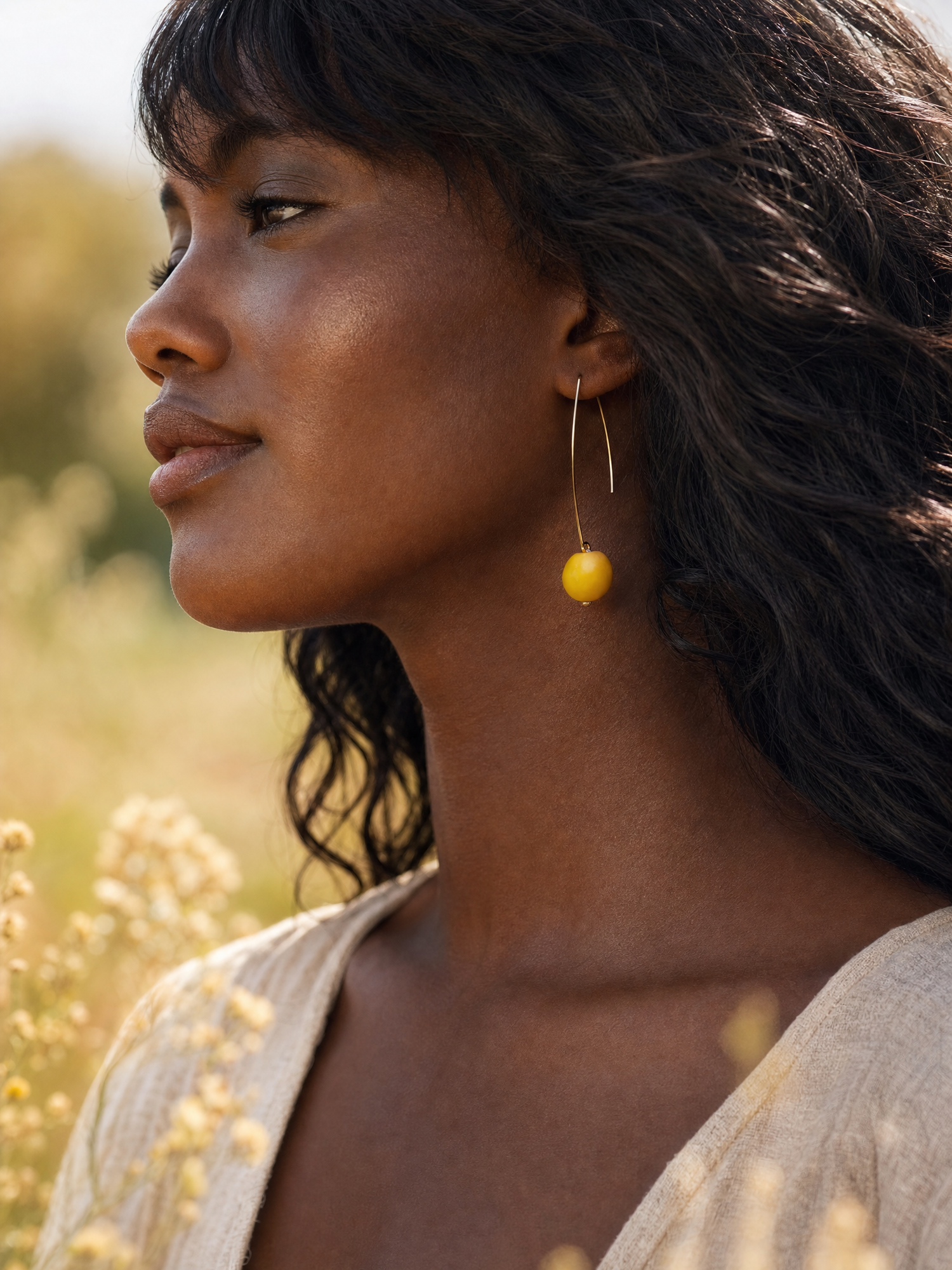 Minimal Drop Tagua Earrings