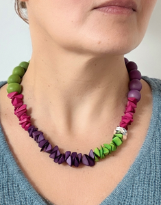 Ayla Necklace - Purple, Pink and Green