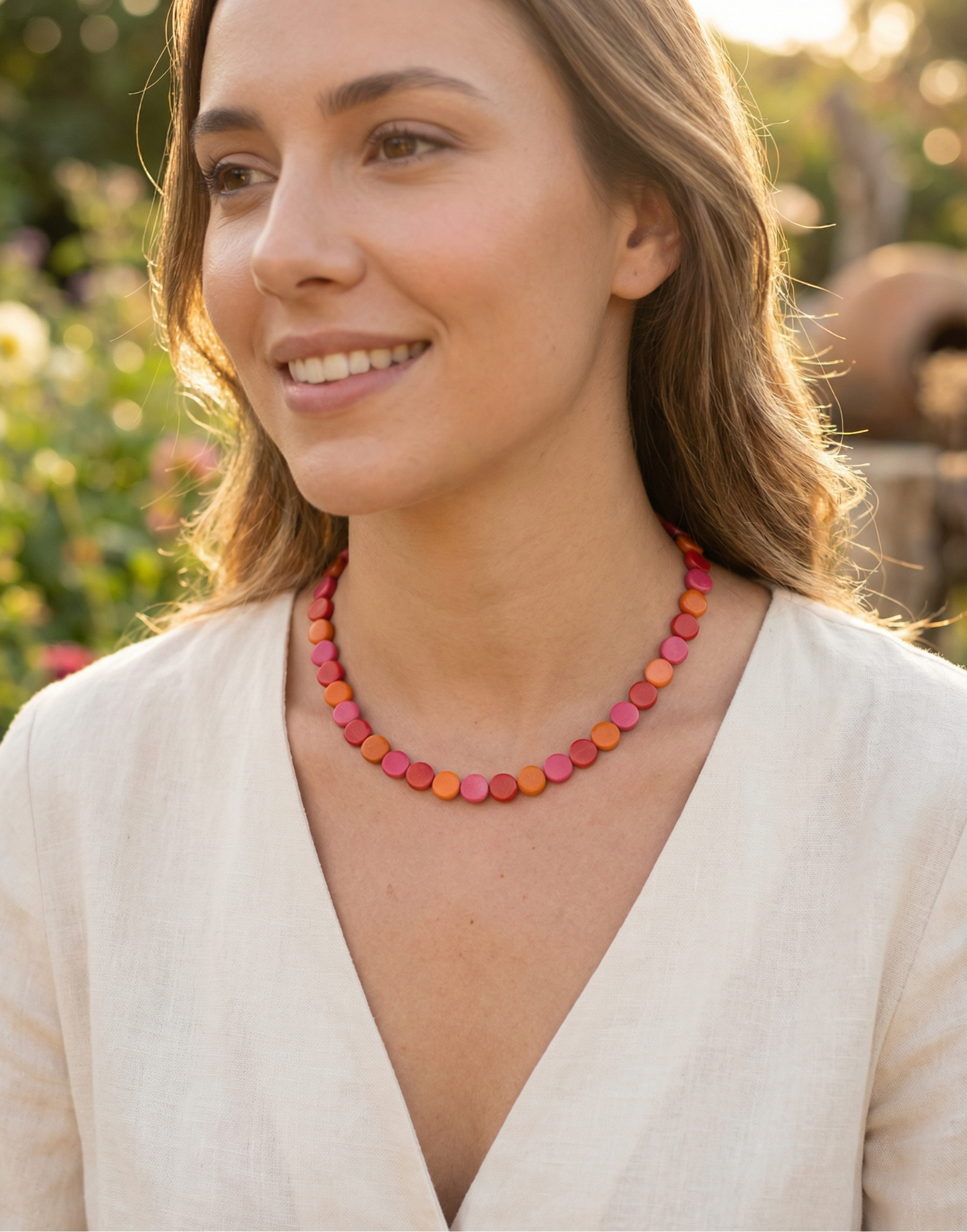 Confetti Tagua Necklace - Berries