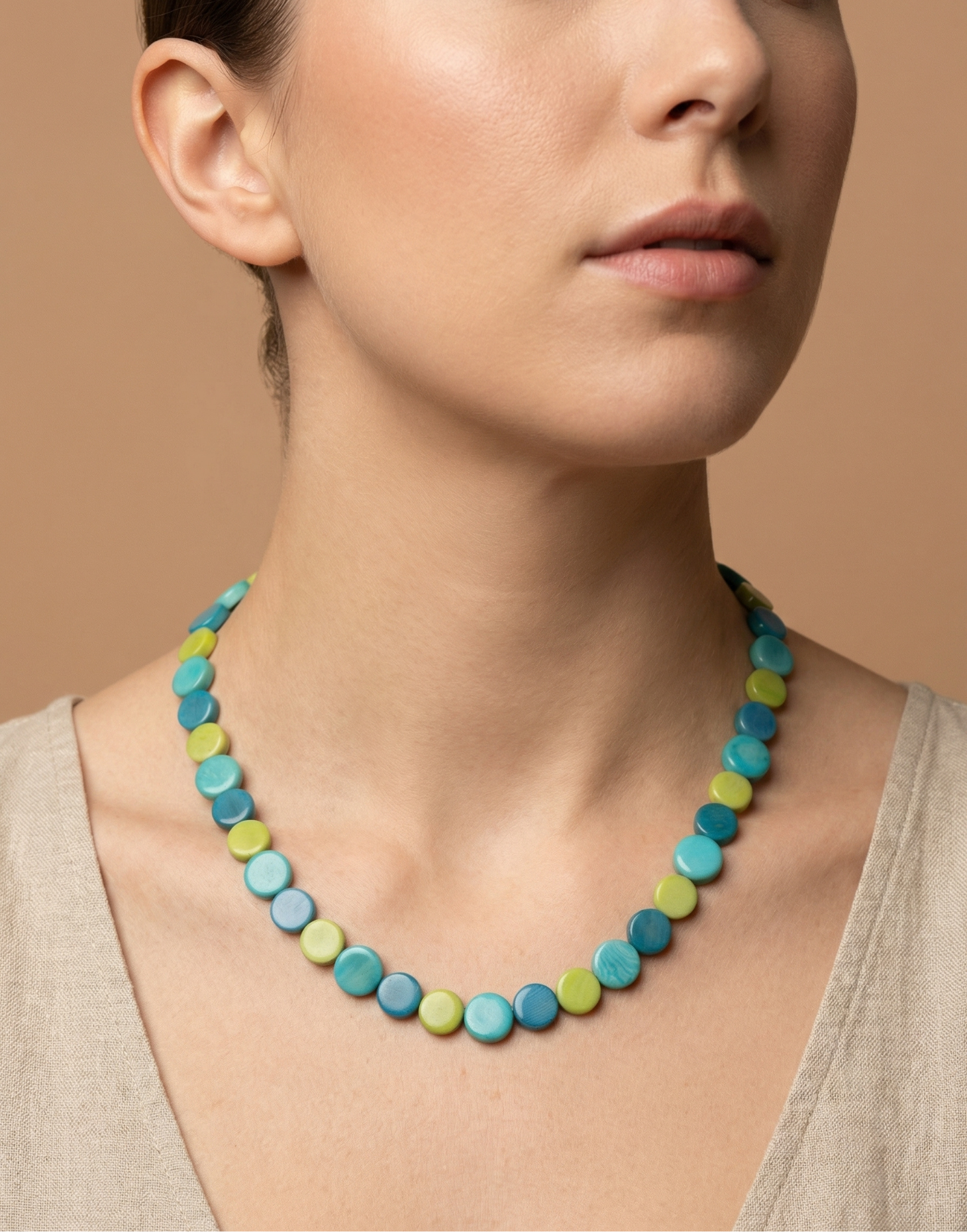 Confetti Tagua Necklace - Sea
