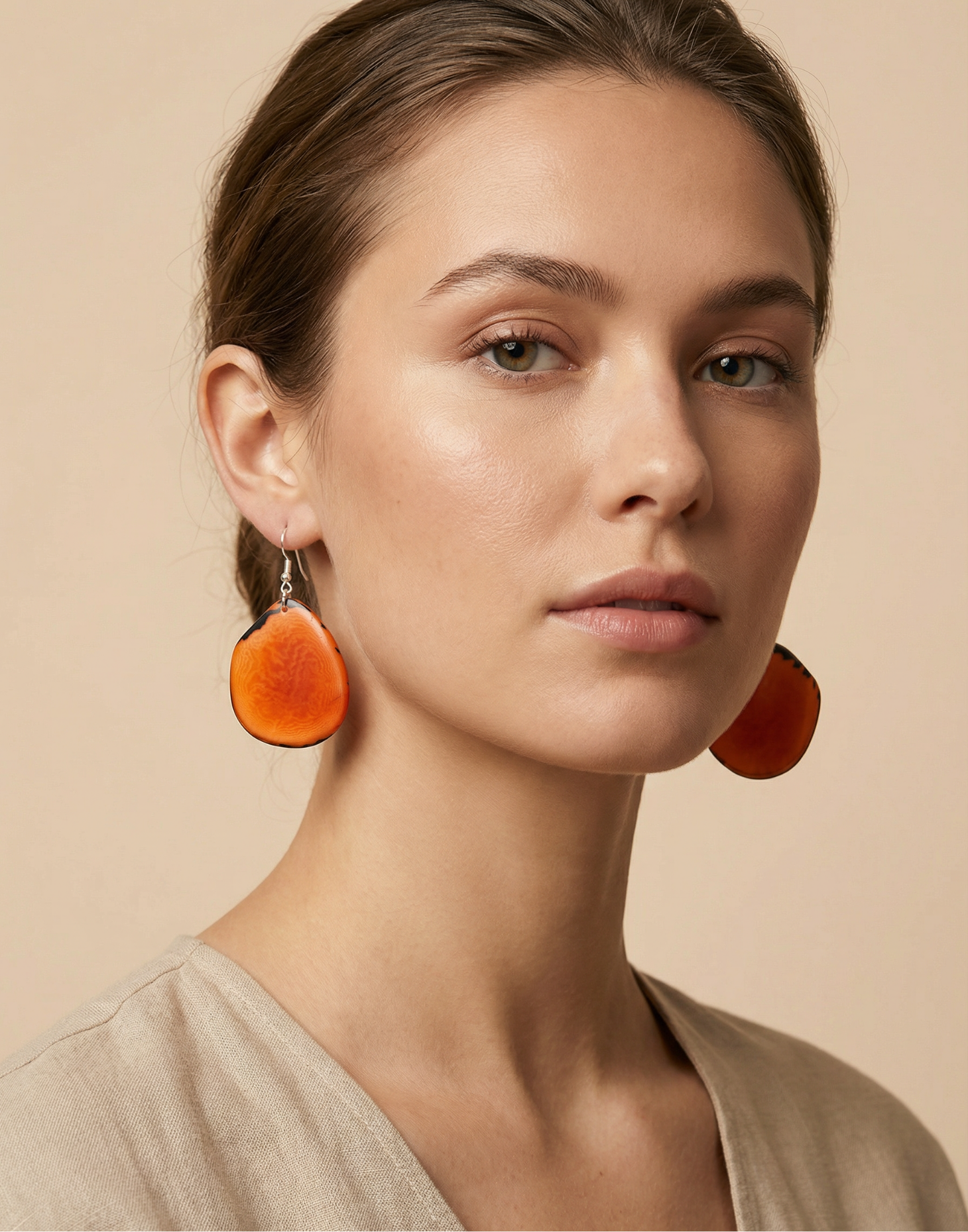 Folha Tagua Nut Earrings