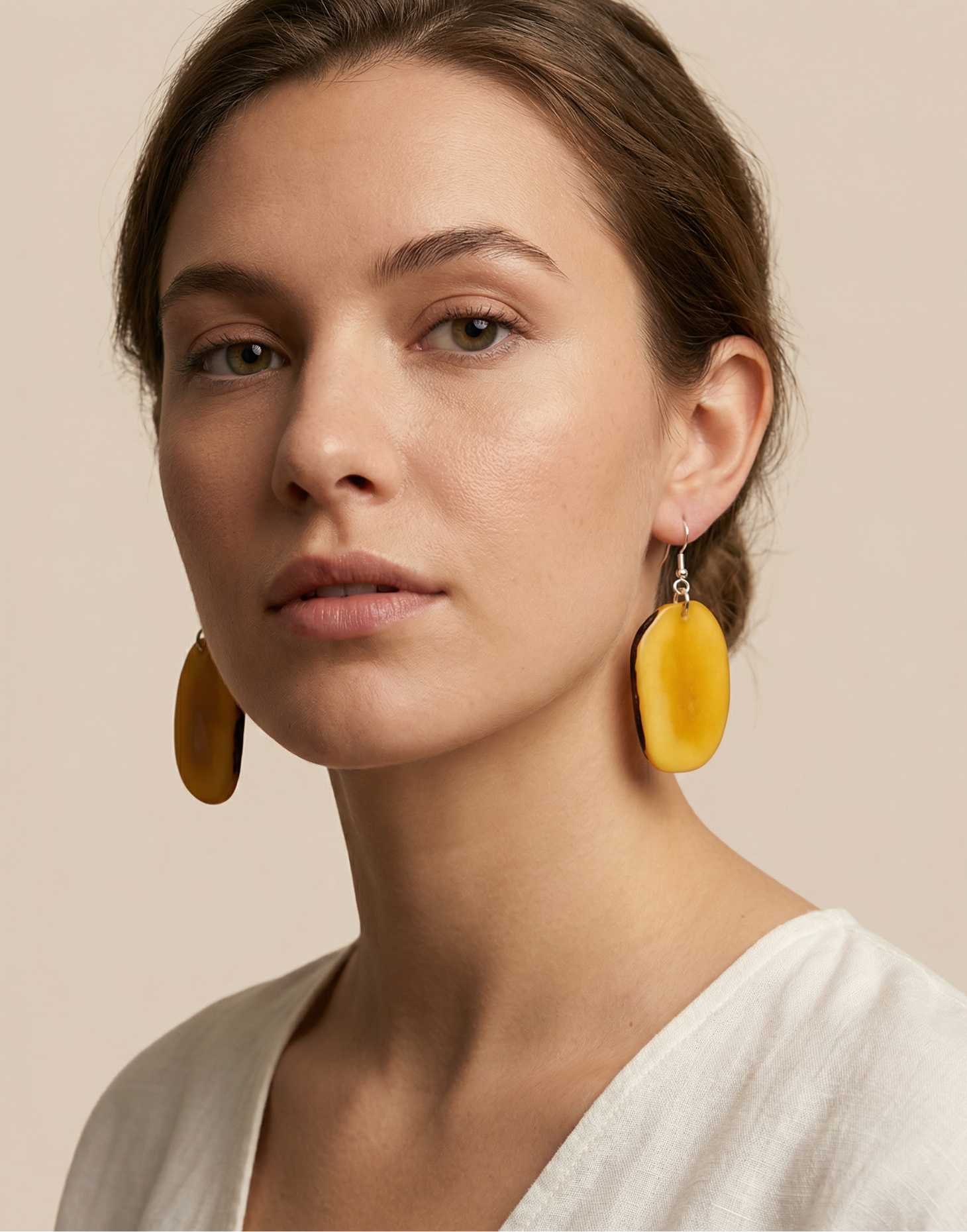 Folha Tagua Nut Earrings