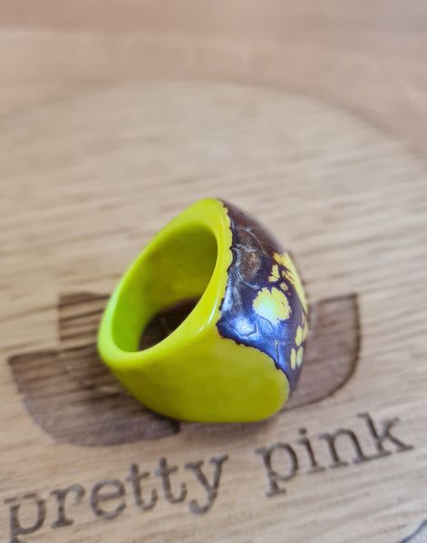 Chunky limeTagua Ring - Large