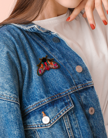 Colourful Moth Wooden Brooch – by Ilana Ewing Illustration