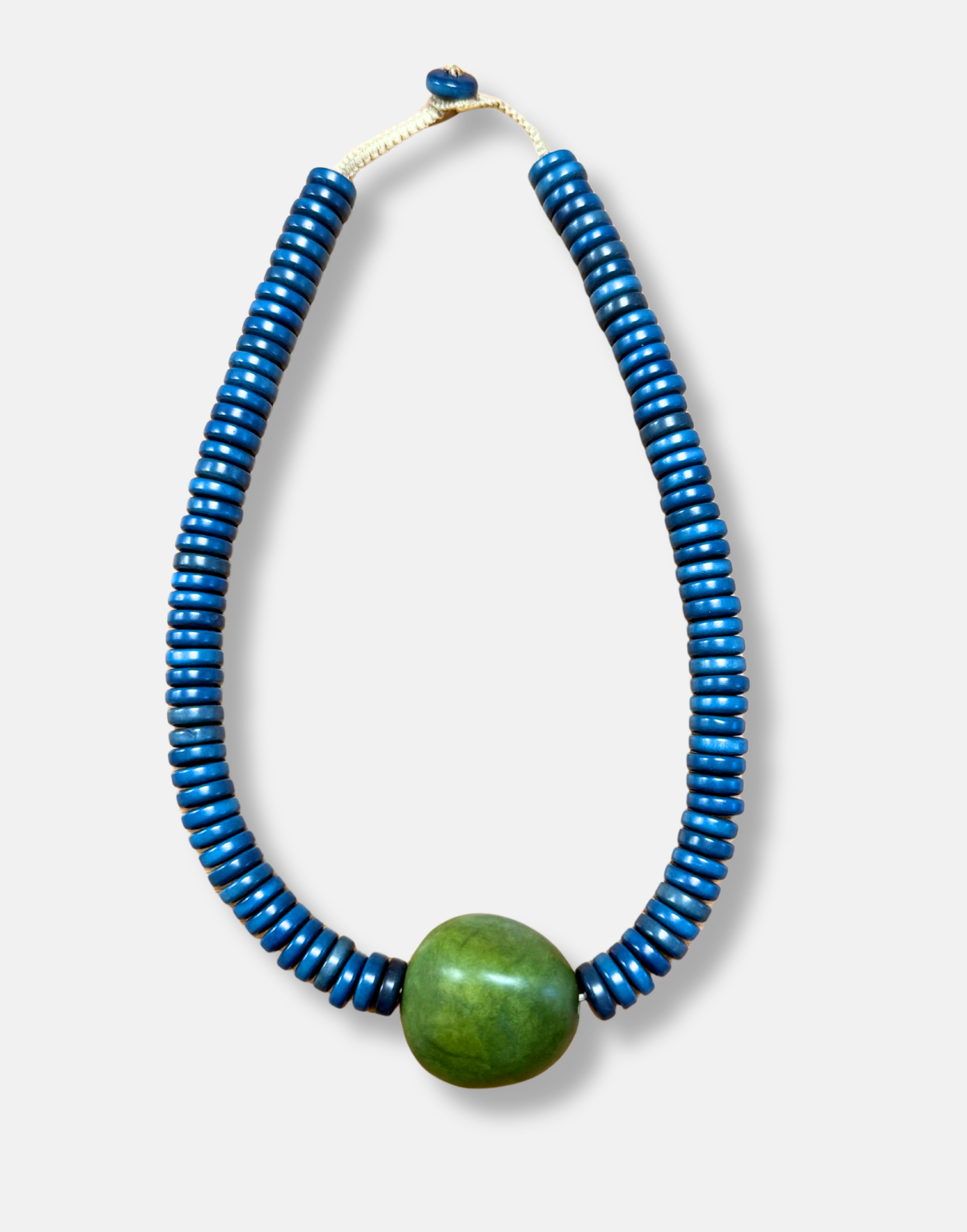 Bruna Green and Blue Tagua Necklace