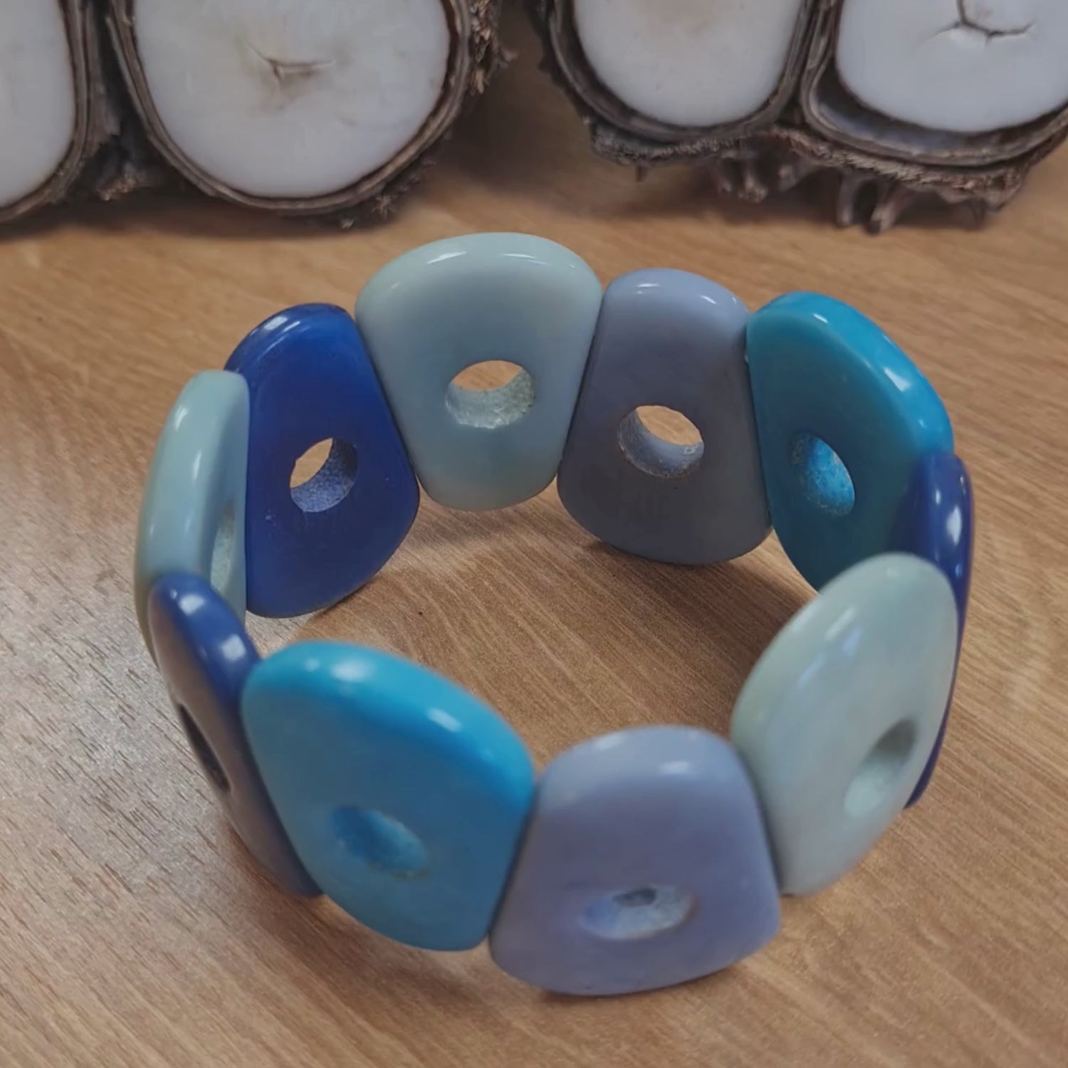 Antonella Tagua Bangles - Blue