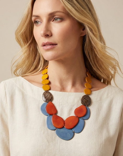 Sandra Tagua Necklace - Sunset