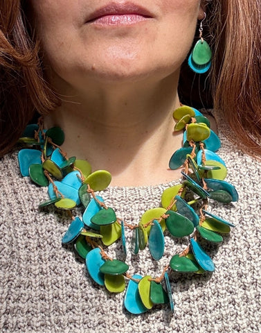 Sienna Tagua Necklace Sea
