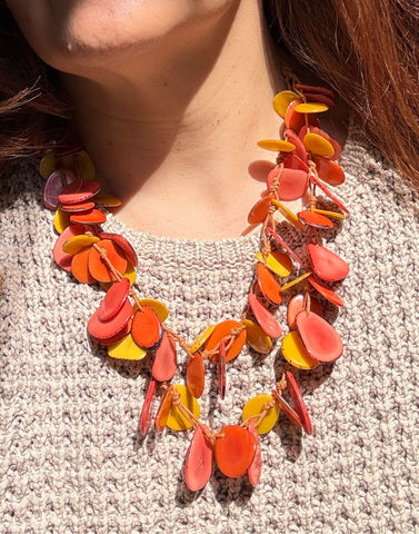 Sienna Tagua Necklace - Sunset
