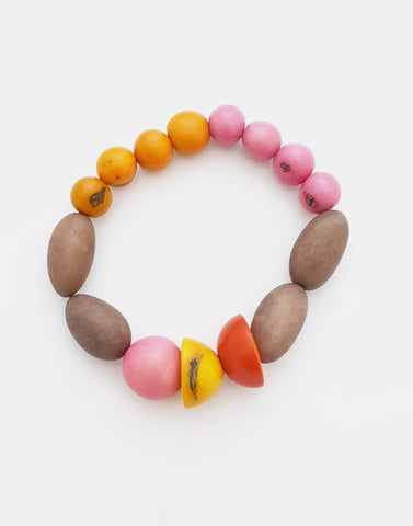 Lucia Tagua Nut Bracelet - Pretty Pink Jewellery