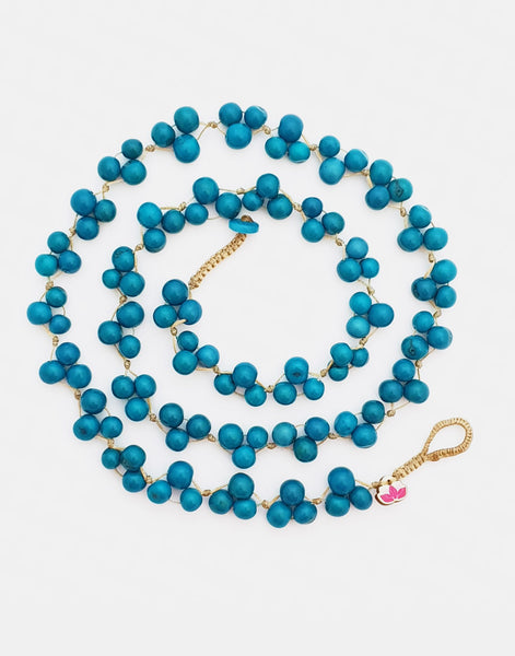 Acai Berry Long Necklace - Cool Colours - Pretty Pink Jewellery