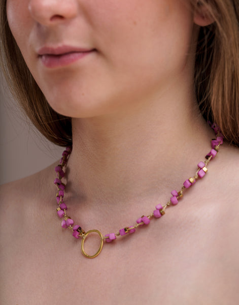 Pink Dainty Tagua Necklace - Pretty Pink Jewellery