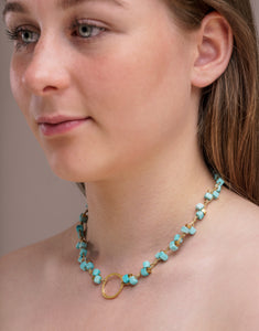 Light Blue Dainty Tagua Necklace - Pretty Pink Jewellery