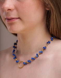 Cobalt Blue Dainty Tagua Necklace - Pretty Pink Jewellery