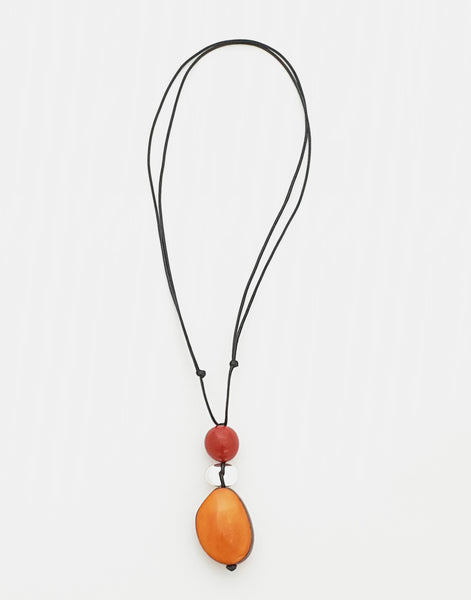 Orange Adjustable Pendant Necklace - Pretty Pink Jewellery