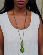 Green Adjustable Pendant Necklace - Pretty Pink Jewellery