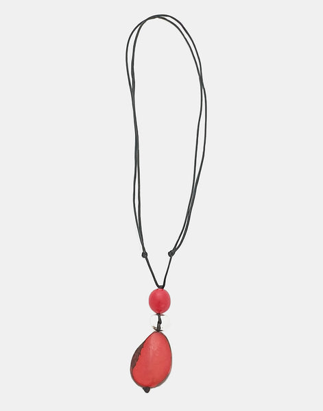 Red Adjustable Pendant Necklace - Pretty Pink Jewellery