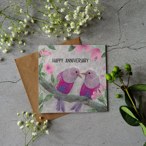 Happy anniversary - greeting card blank inside - Pretty Pink Jewellery