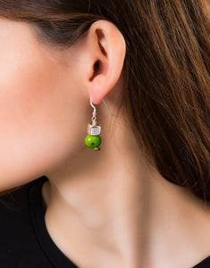 Green Acai Berry Earrings - Cool Colours - Pretty Pink Jewellery