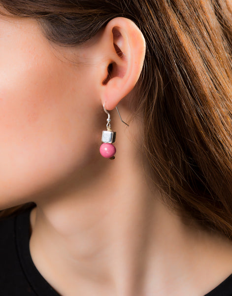 Light Pink Acai Berry Earrings - Warm Colours - Pretty Pink Jewellery