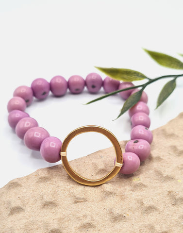 Argola Brass Acai Bracelet - Lilac