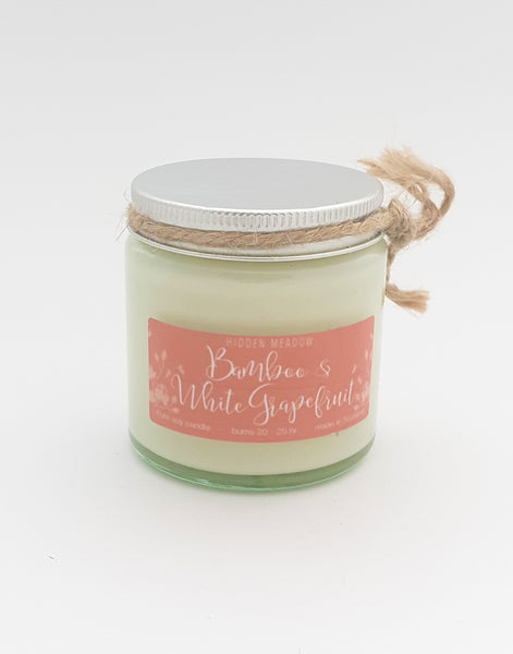 Bamboo and White Grapefruit Soy Wax Candles - Pretty Pink Jewellery
