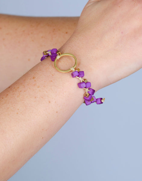 Purple Dainty Tagua Bracelet - Pretty Pink Jewellery