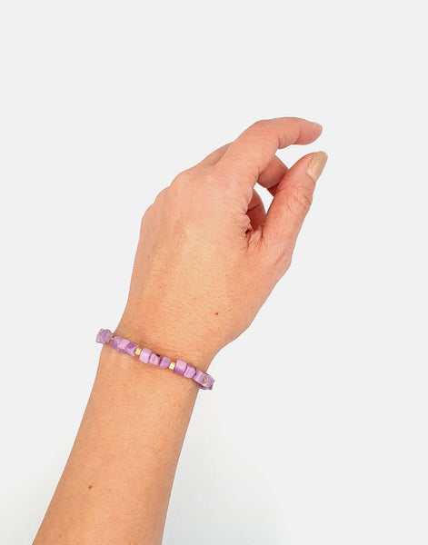Lilac Friendship Tagua Bracelet - Pretty Pink Jewellery