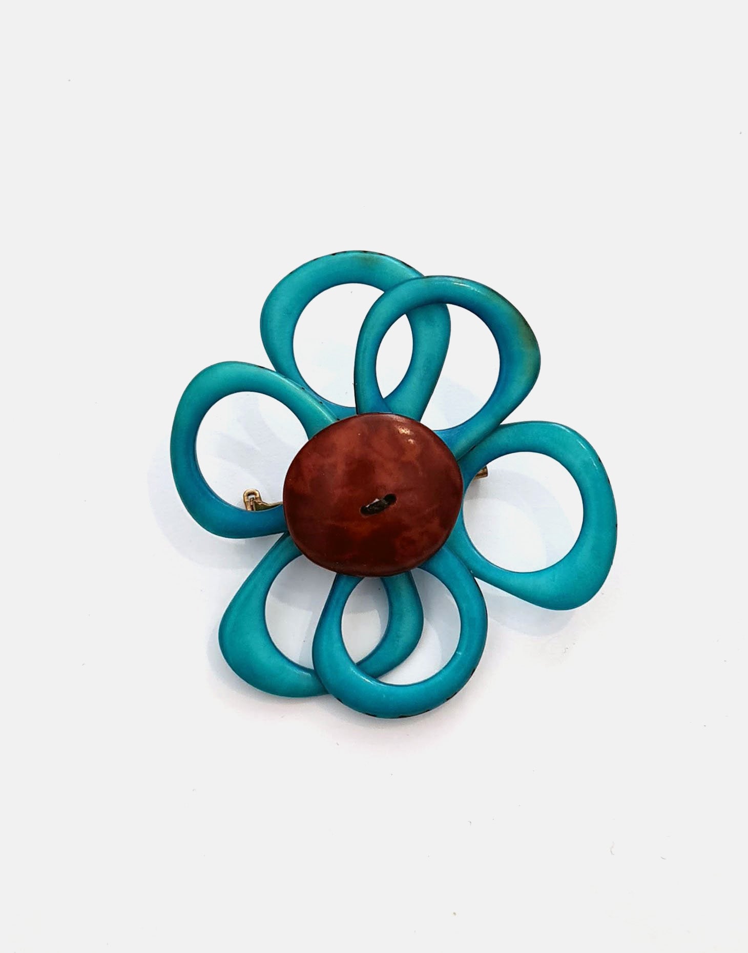 Blue Flower Brooch - Pretty Pink Jewellery
