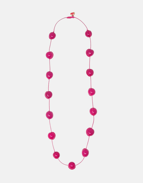 Fucshia Bombona Tagua Necklace - Pretty Pink Jewellery