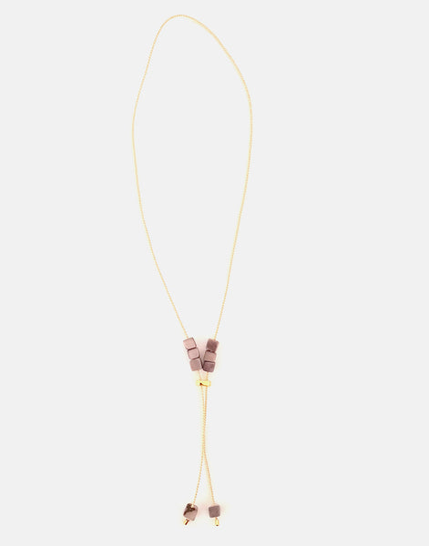 Buriti Lariat Tagua Necklace - Pretty Pink Jewellery