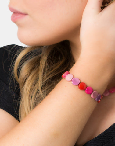 Pink Mix Confetti Tagua Bracelet - Pretty Pink Jewellery