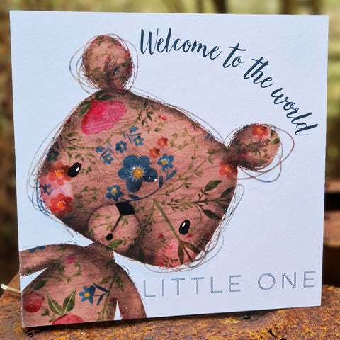 Welcome to the world little one - greeting card blank inside - Pretty Pink Jewellery