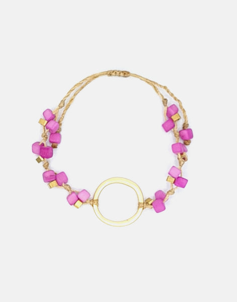 Pink Dainty Tagua Bracelet - Pretty Pink Jewellery