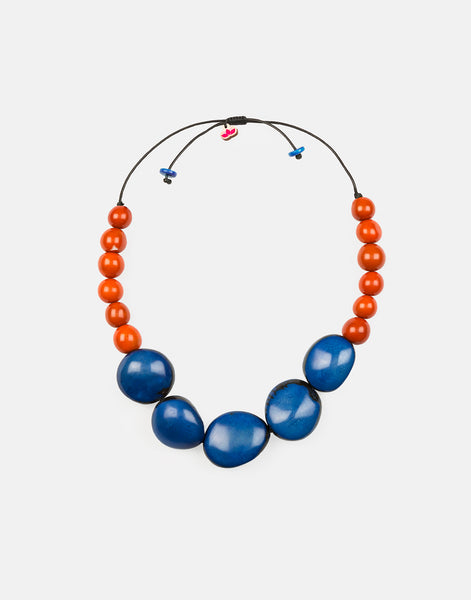 Drica Tagua Necklace - Cobalt - Pretty Pink Jewellery