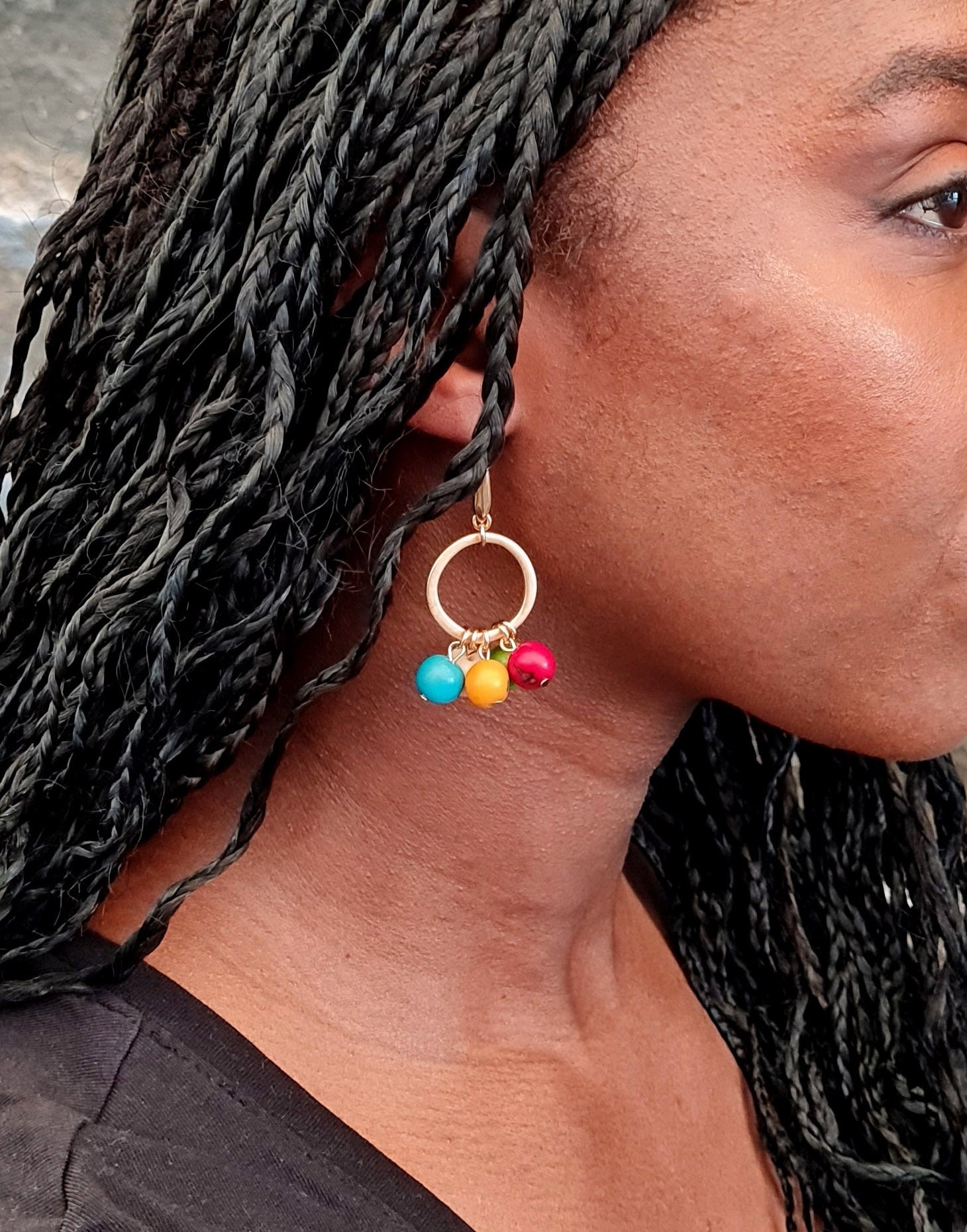 Multicoloured Cigana Acai Earrings - Pretty Pink Jewellery