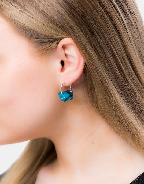 Blue Tapajos Tagua Earring - Pretty Pink Jewellery