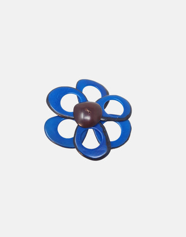 Blue Flower Brooch Magnetic - Pretty Pink Jewellery