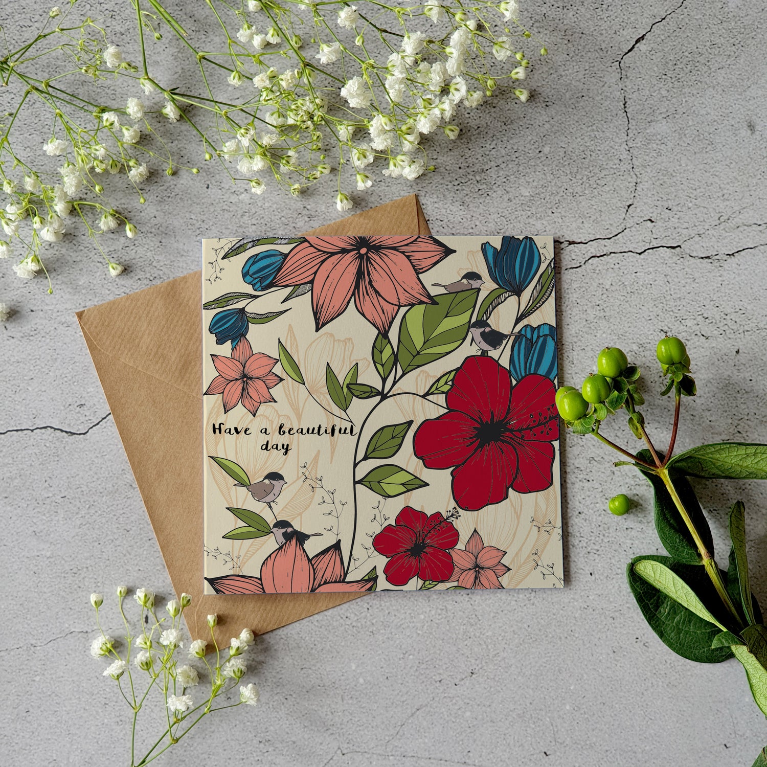 Have a Beautiful Day - Greeting Card - Pretty Pink Jewellery