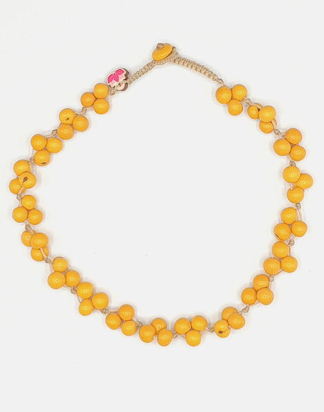 Yellow Acai Berry Short Necklace - Pretty Pink Jewellery