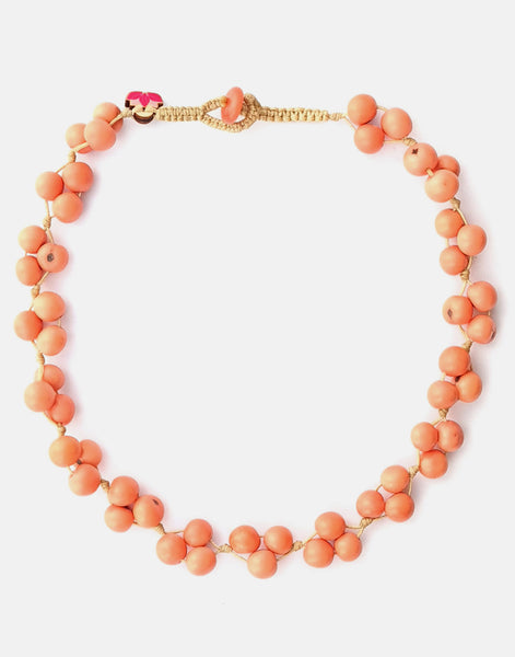 Peachy Acai Berry Short Necklace - Pretty Pink Jewellery