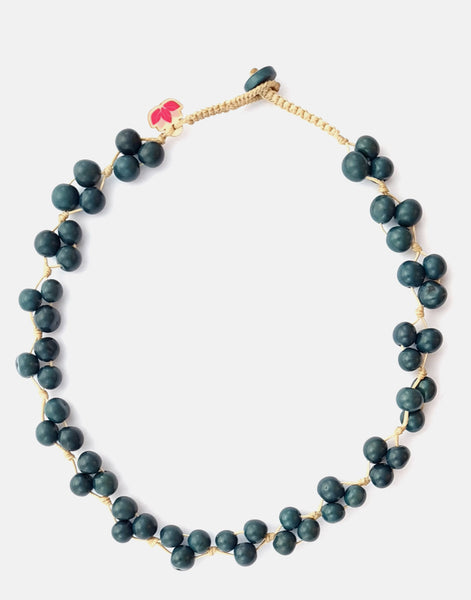 Denim Blue Acai Berry Short Necklace - Pretty Pink Jewellery