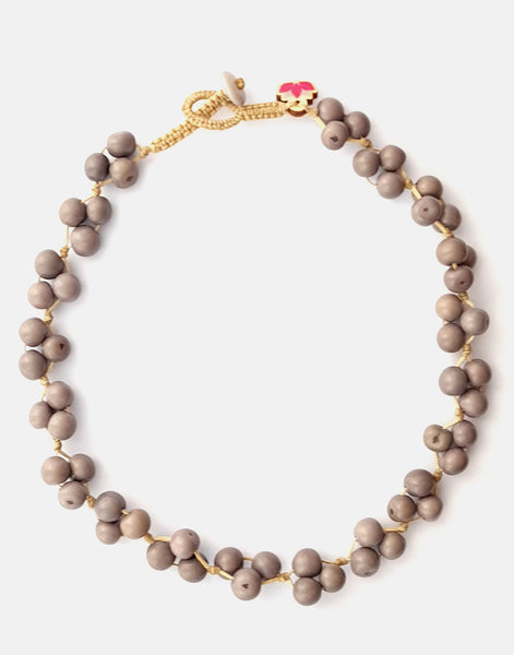 Grey Acai Berry Short Necklace - Pretty Pink Jewellery