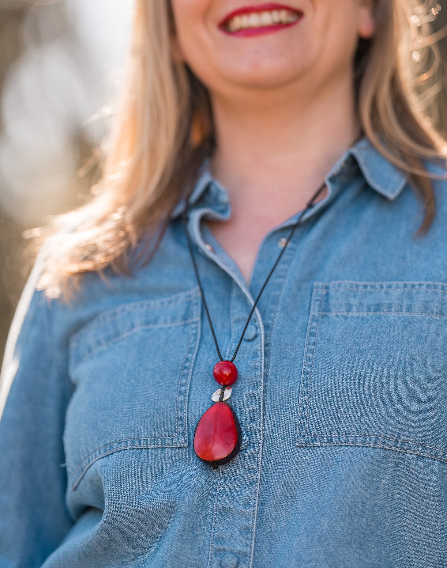 Adjustable Pendant Necklace - Pretty Pink Jewellery
