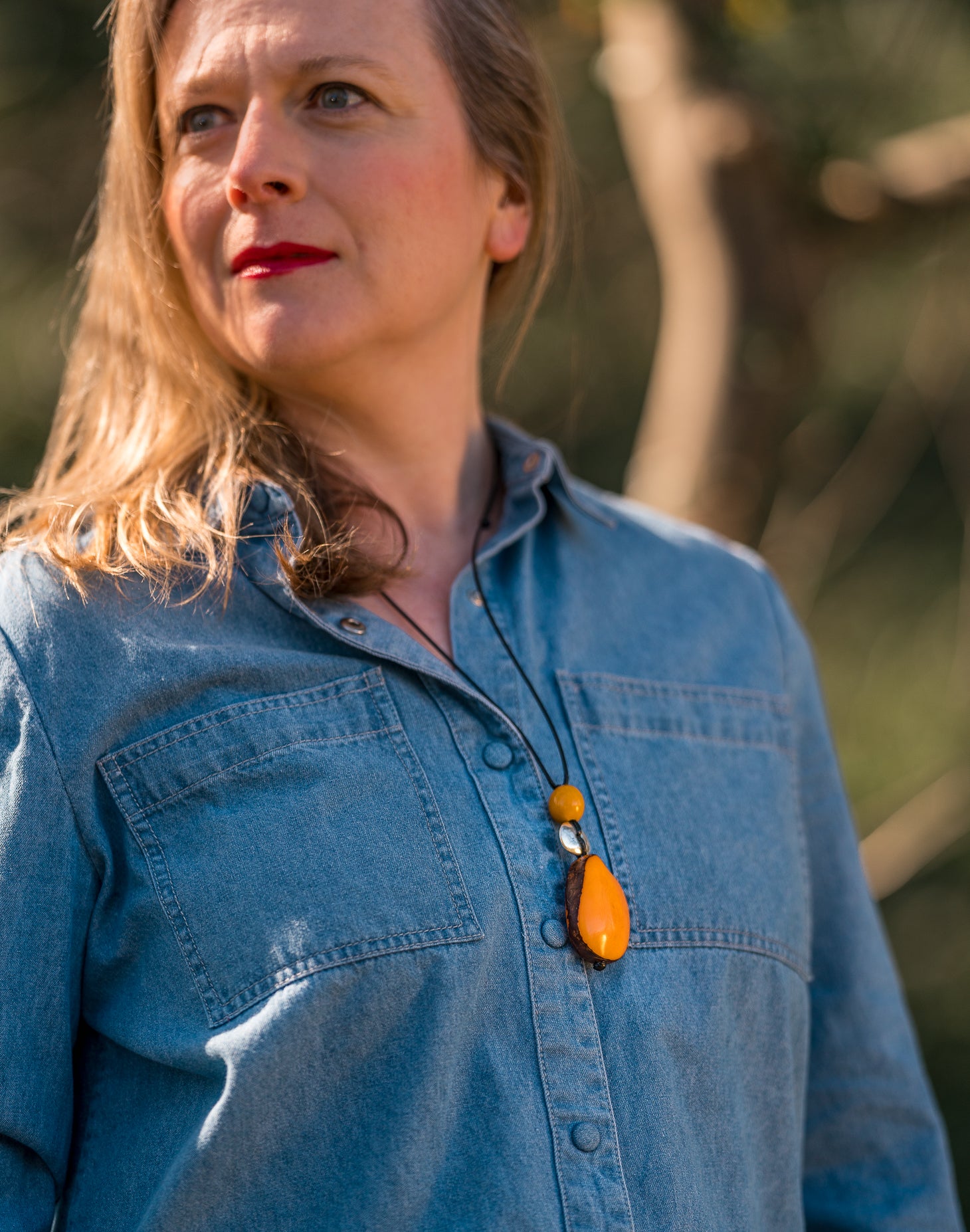 Yellow Adjustable Pendant Necklace - Pretty Pink Jewellery
