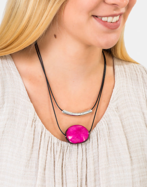 Pink Barra Seed Necklace - Pretty Pink Jewellery