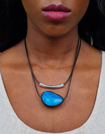Blue Barra Seed Necklace - Pretty Pink Jewellery