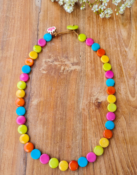 Confetti Tagua Necklace - Pretty Pink Jewellery