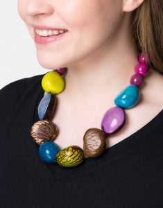 Rica Tagua Nut Necklace - Pretty Pink Jewellery